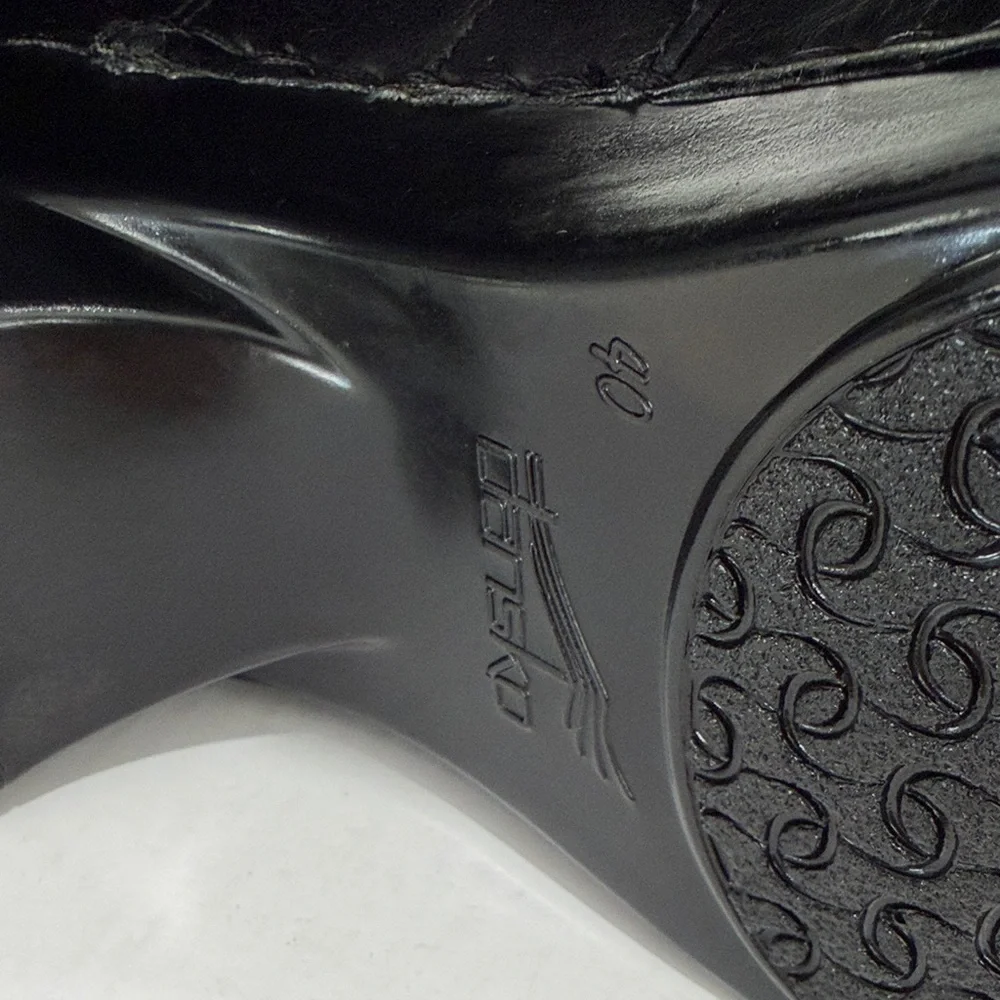 Dansko Tamara Black Burnished Leather Mary Jane Closed Back Clogs Sz. 10/40 $160 - Picture 11 of 12